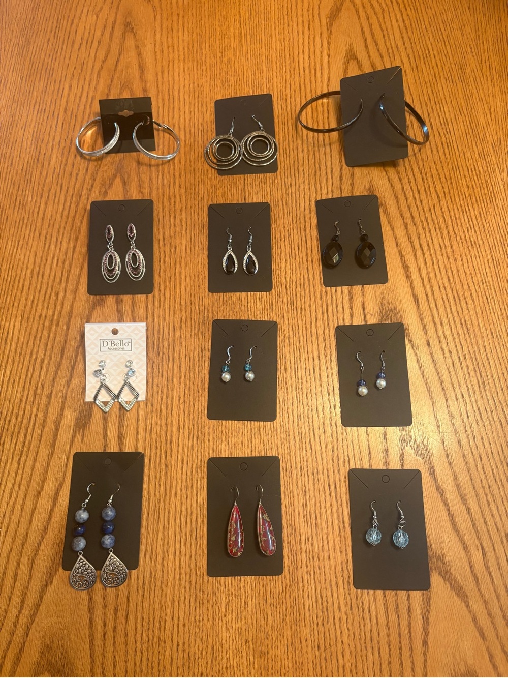 Women's Silver Hoop and Drop Dangle Earring Bundle Lot Collection - Mixed Colors